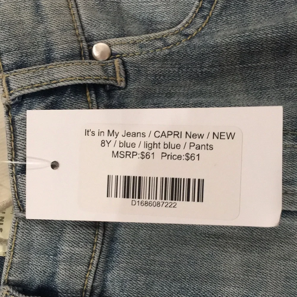 NEW It's In My Jeans London Girls Sz 8‎ Jean Capri The Next Bog Thing Adjustable - Picture 5 of 11